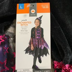 Witch Halloween Costume Girls Large 10/12
